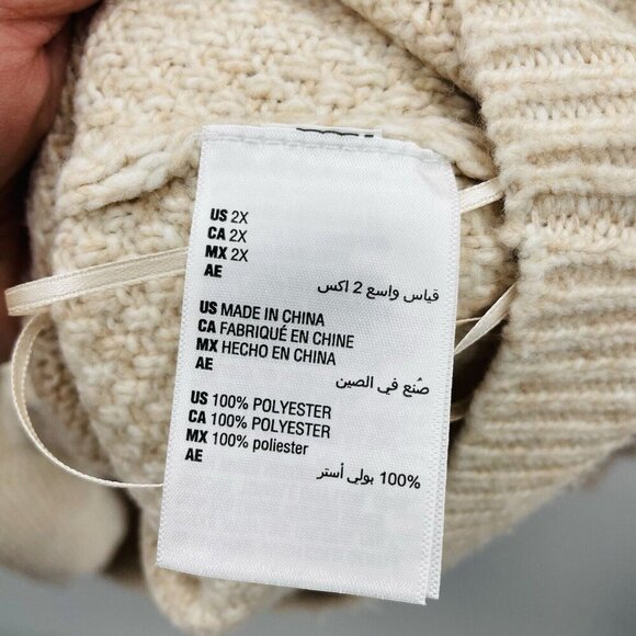 And Now This Womens Trendy Plus Size 2X Mixed-Knit Crewneck Sweater Cafe Melan - Picture 7 of 7